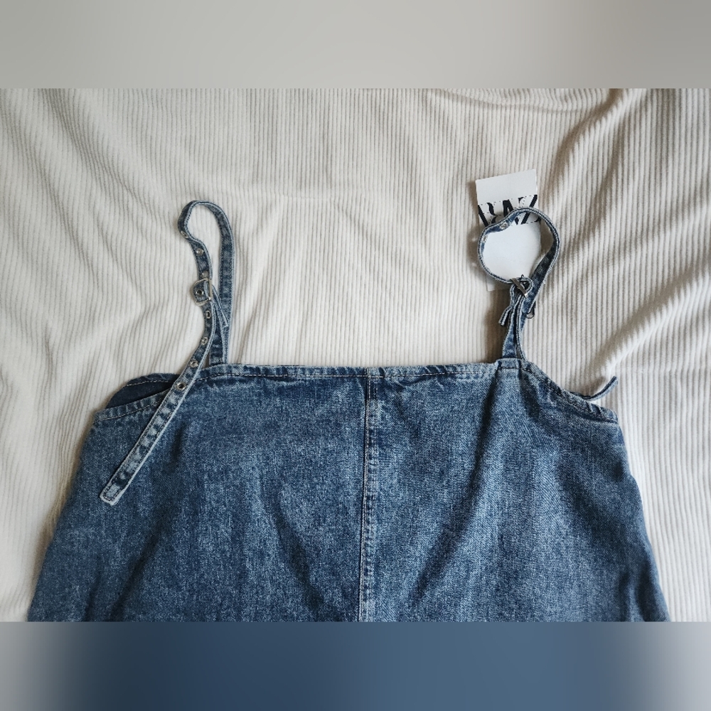 Zara Denim Trf Dress Blue Gray Ajustable Straps BNWT - Picture 12 of 13